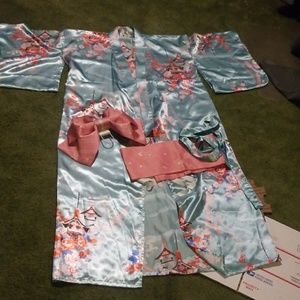 Japanese kimono and obi small size 56in